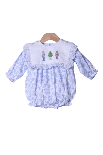 The Smocked Flamingo Apparel & Accessories Interchangeable French Knot Turkey, Nutcracker, Bow Blue Floral Bubble