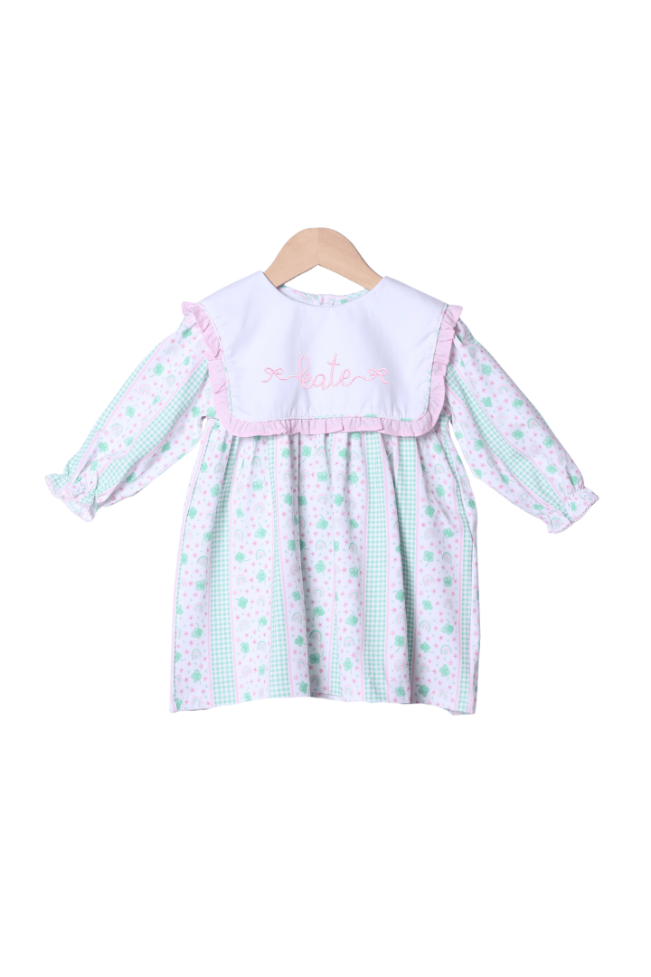 The Smocked Flamingo Apparel & Accessories Lucky Charms Ruffle Bib Dress