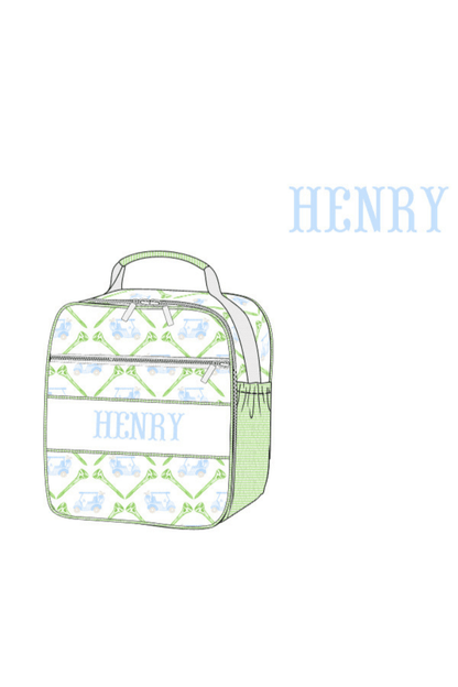 The Smocked Flamingo Apparel & Accessories Lunch Box Pre-Order Custom Smock Let's Golf Blue Lunch Box Luggage
