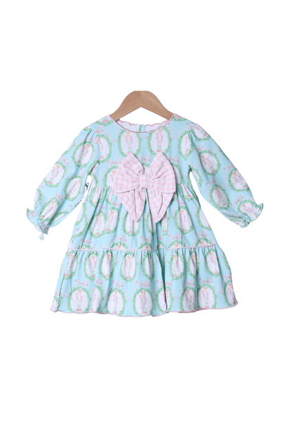 The Smocked Flamingo Apparel & Accessories Mint Nutcracker Pink Gingham Swing Dress