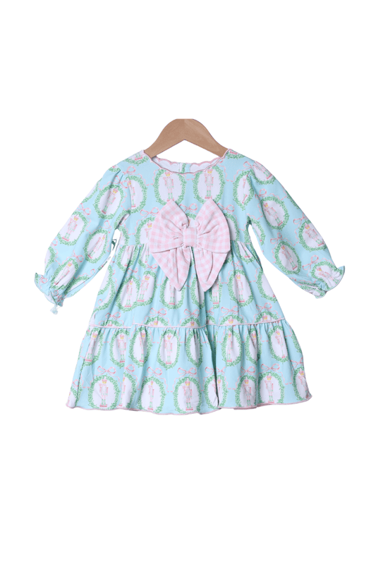 The Smocked Flamingo Apparel & Accessories Mint Nutcracker Pink Gingham Swing Dress