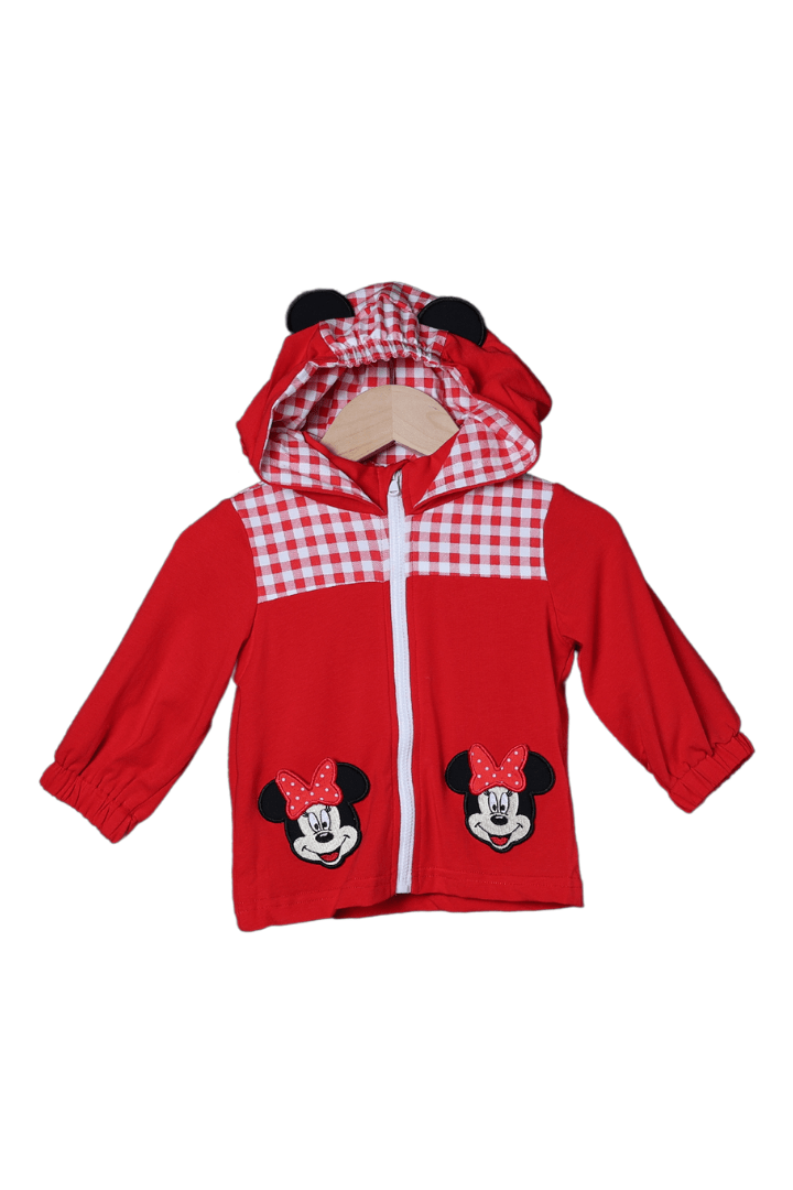 The Smocked Flamingo Apparel & Accessories Mouse Bow Red Gingham Lightweight Jacket