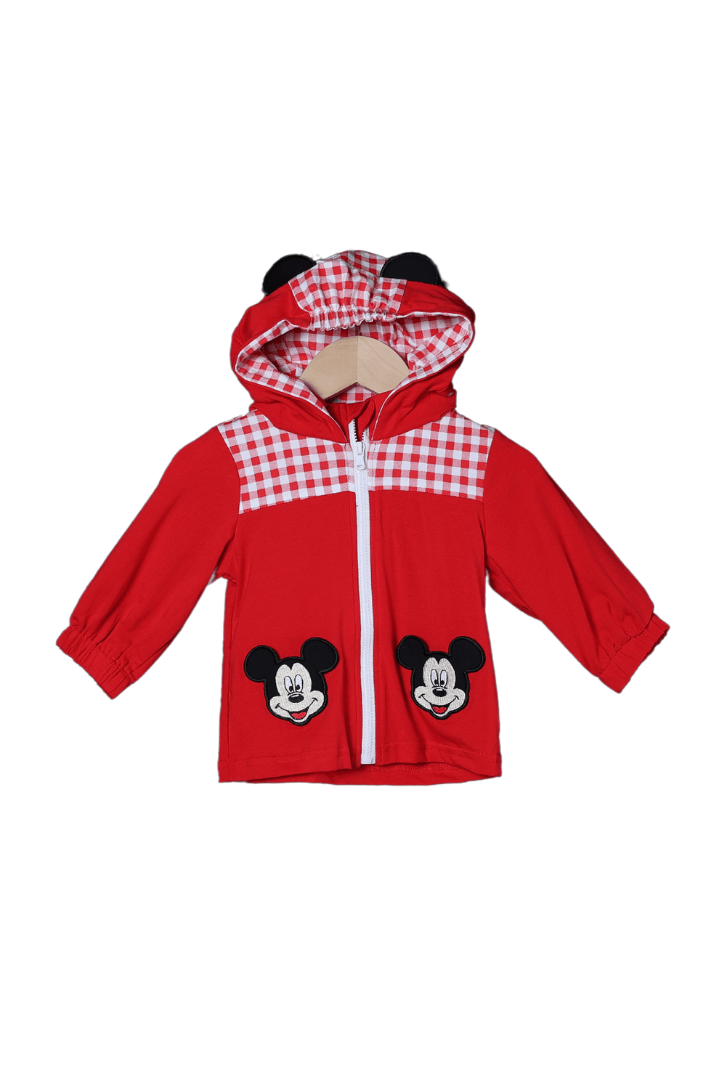 The Smocked Flamingo Apparel & Accessories Mouse Red Gingham Lightweight Jacket