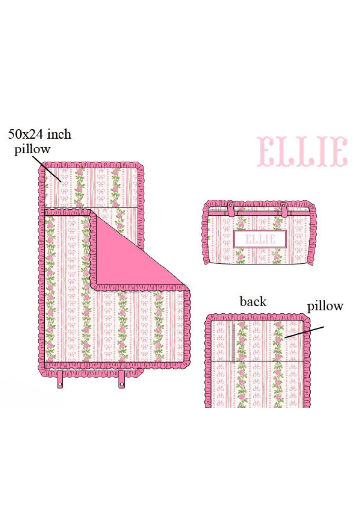The Smocked Flamingo Apparel & Accessories Napmat Pre-Order Custom Name Fancy Floral Luggage