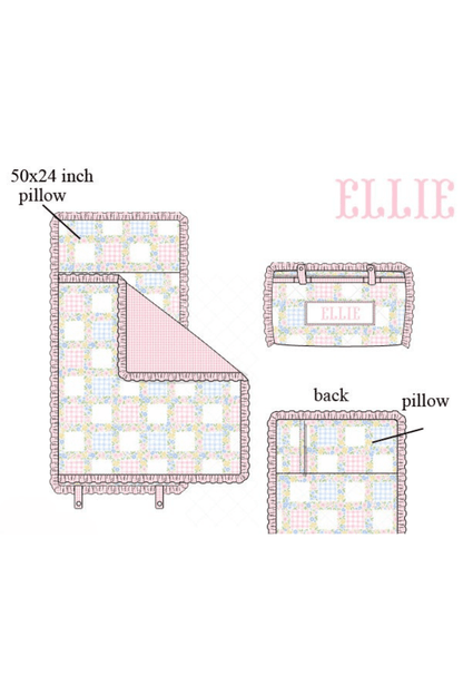 The Smocked Flamingo Apparel & Accessories Napmat Pre-Order Custom Name Pastel Patchwork Luggage