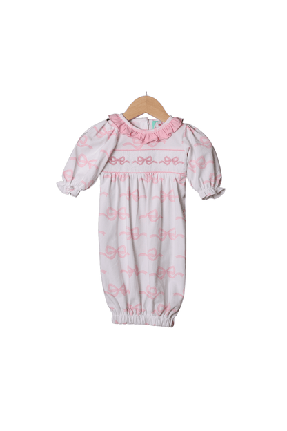 The Smocked Flamingo Apparel & Accessories Newborn Smocked Sweet Bow Baby Gown