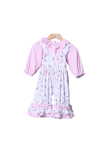 The Smocked Flamingo Apparel & Accessories Nutcracker Gingham Knit Ruffle Romper