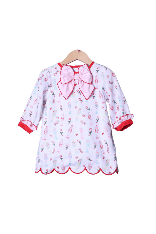 The Smocked Flamingo Apparel & Accessories Nutcracker Knit Bow Dress