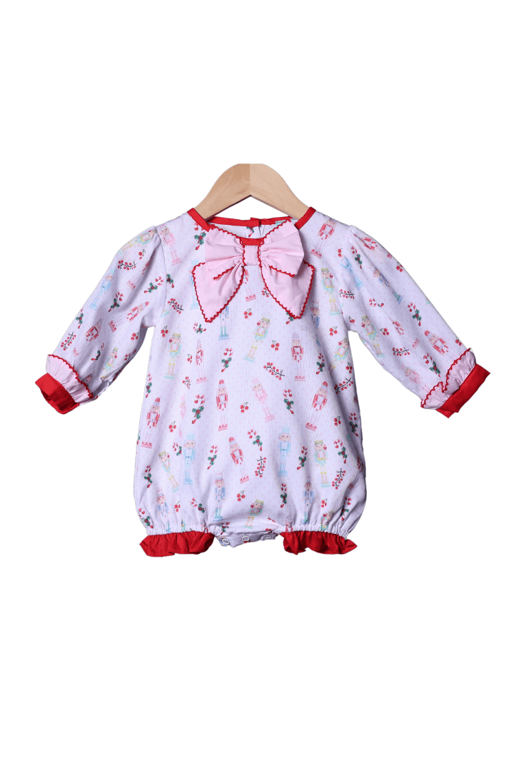 The Smocked Flamingo Apparel & Accessories Nutcracker Pique Bow Bubble