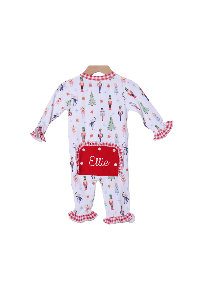 The Smocked Flamingo Apparel & Accessories Nutcracker/Red Gingham Ruffle Zippy