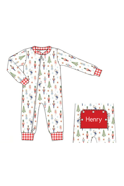 The Smocked Flamingo Apparel & Accessories Nutcracker/Red Gingham Zippys