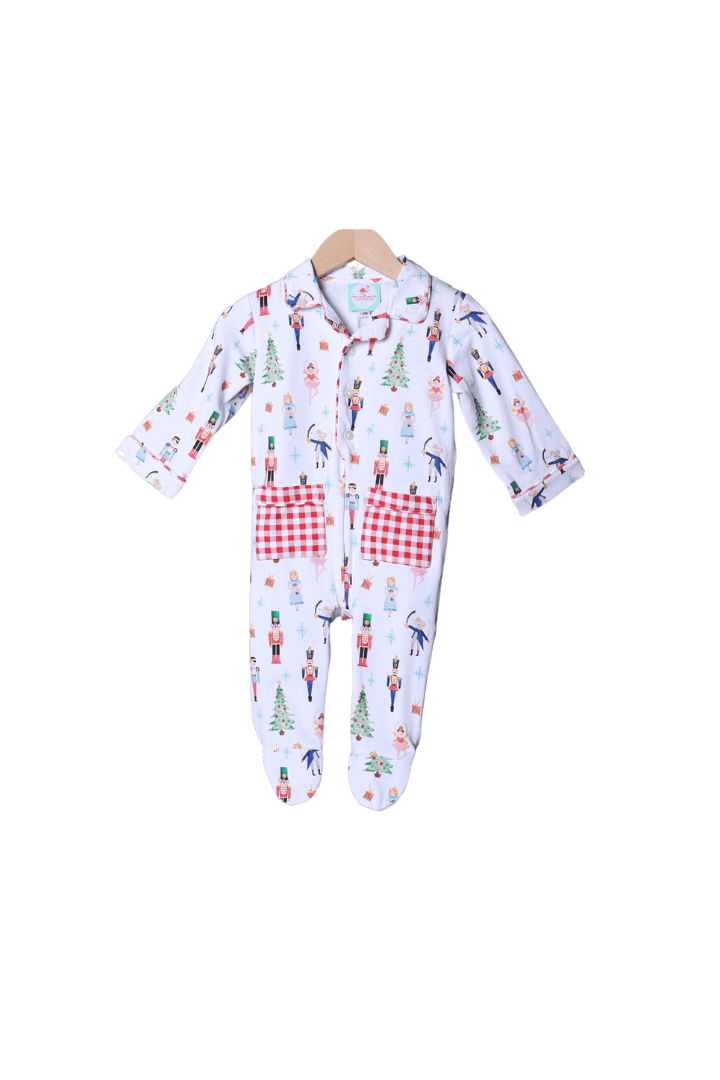 The Smocked Flamingo Apparel & Accessories Nutcracker Romper Gingham Pajamas