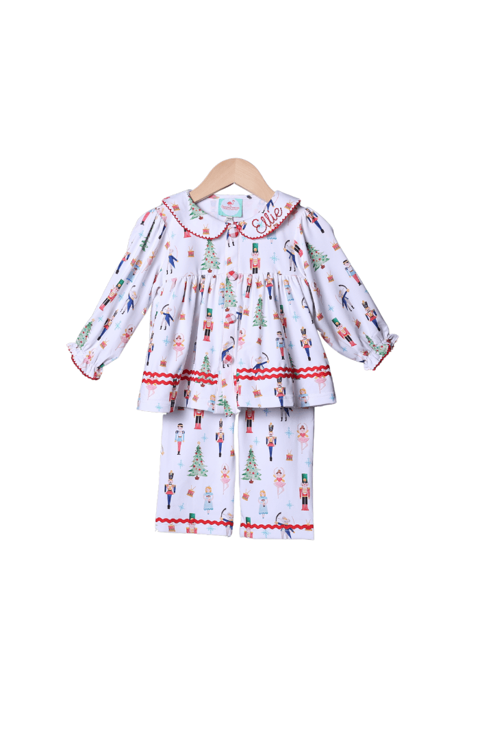 The Smocked Flamingo Apparel & Accessories Nutcracker Two Piece Swing Lounge Set