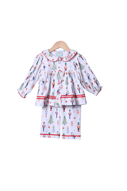 The Smocked Flamingo Apparel & Accessories Nutcracker Two Piece Swing Lounge Set