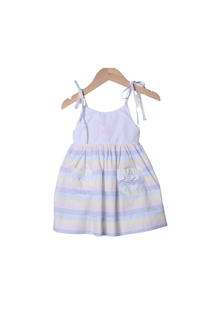 The Smocked Flamingo Apparel & Accessories Pastel Stripes Sun Dress