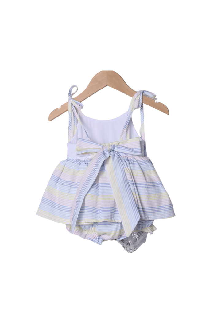 The Smocked Flamingo Apparel & Accessories Pastel Stripes Sun Skirted Bubble