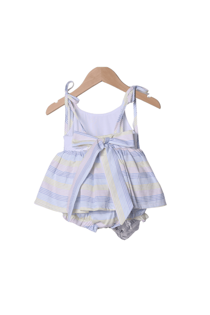 The Smocked Flamingo Apparel & Accessories Pastel Stripes Sun Skirted Bubble