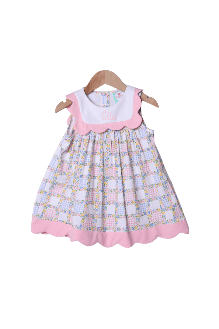 The Smocked Flamingo Apparel & Accessories Patchwork Scalloped Dress