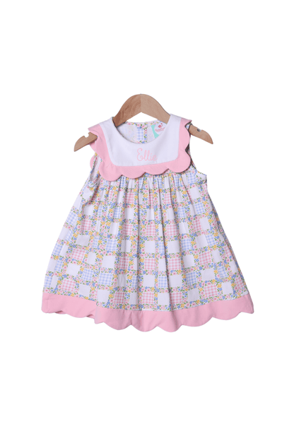 The Smocked Flamingo Apparel & Accessories Patchwork Scalloped Dress