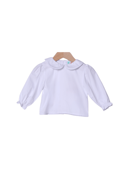 The Smocked Flamingo Apparel & Accessories Peter Pan Collar Long Sleeve Girl Shirt