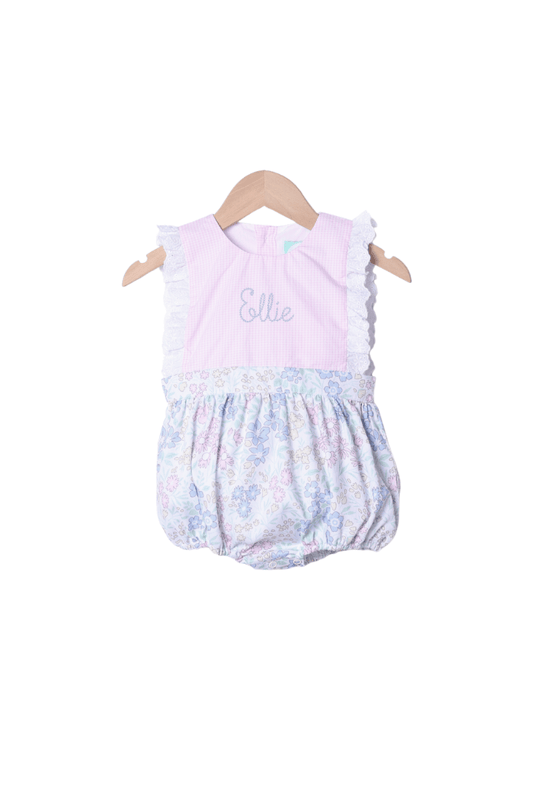 The Smocked Flamingo Apparel & Accessories Pink and Blue Floral Bubble