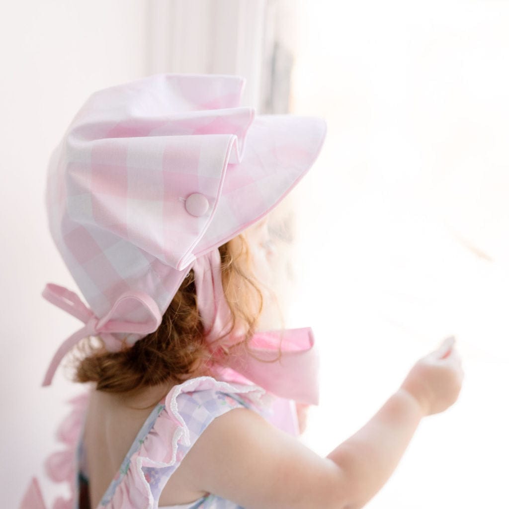 The Smocked Flamingo Apparel & Accessories Pink Buffalo Check Bonnet