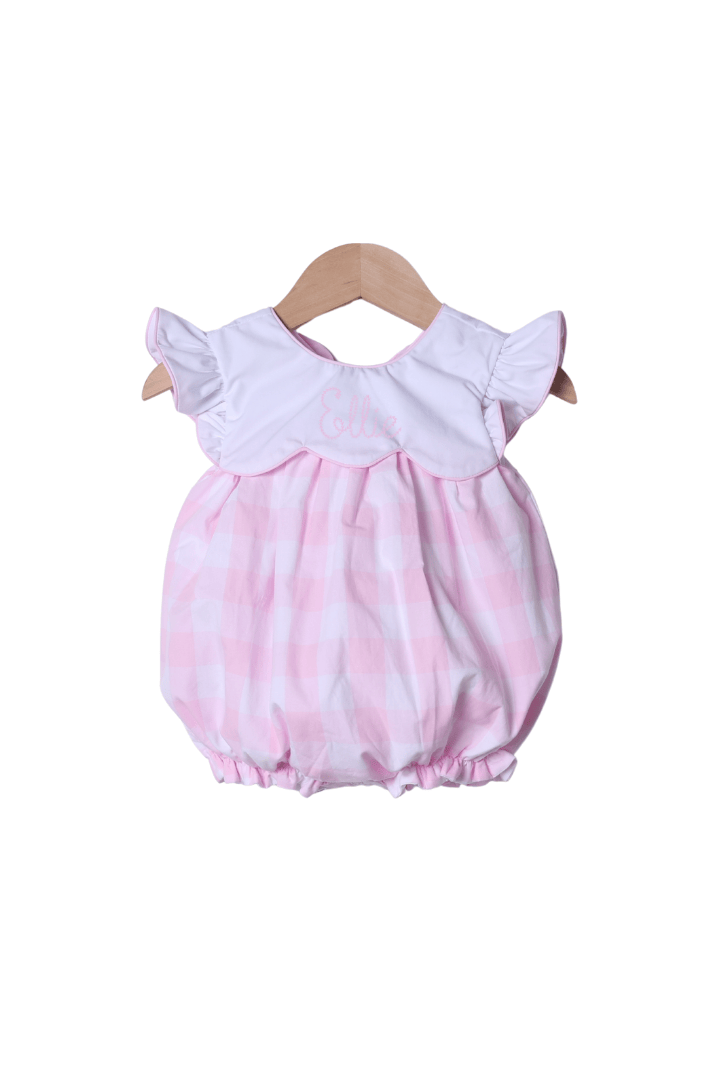 The Smocked Flamingo Apparel & Accessories Pink Buffalo Check Ruffle Bow Bubble