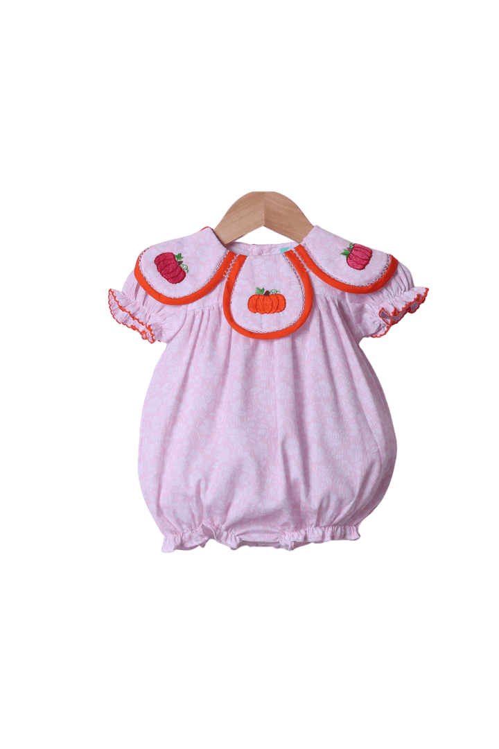 The Smocked Flamingo Apparel & Accessories Pink Floral Tulip Pumpkin Bubble