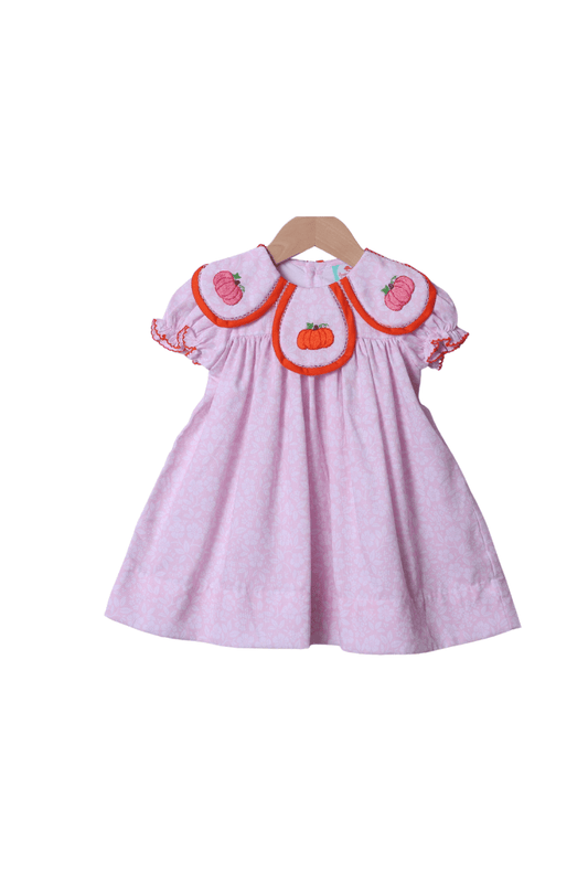 The Smocked Flamingo Apparel & Accessories Pink Floral Tulip Pumpkin Dress