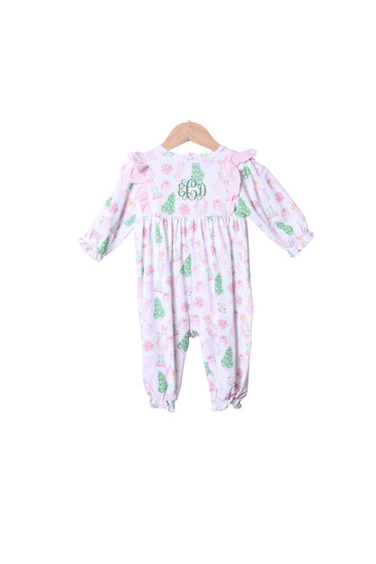 The Smocked Flamingo Apparel & Accessories Pink Gingham Ruffle Nutcracker Romper