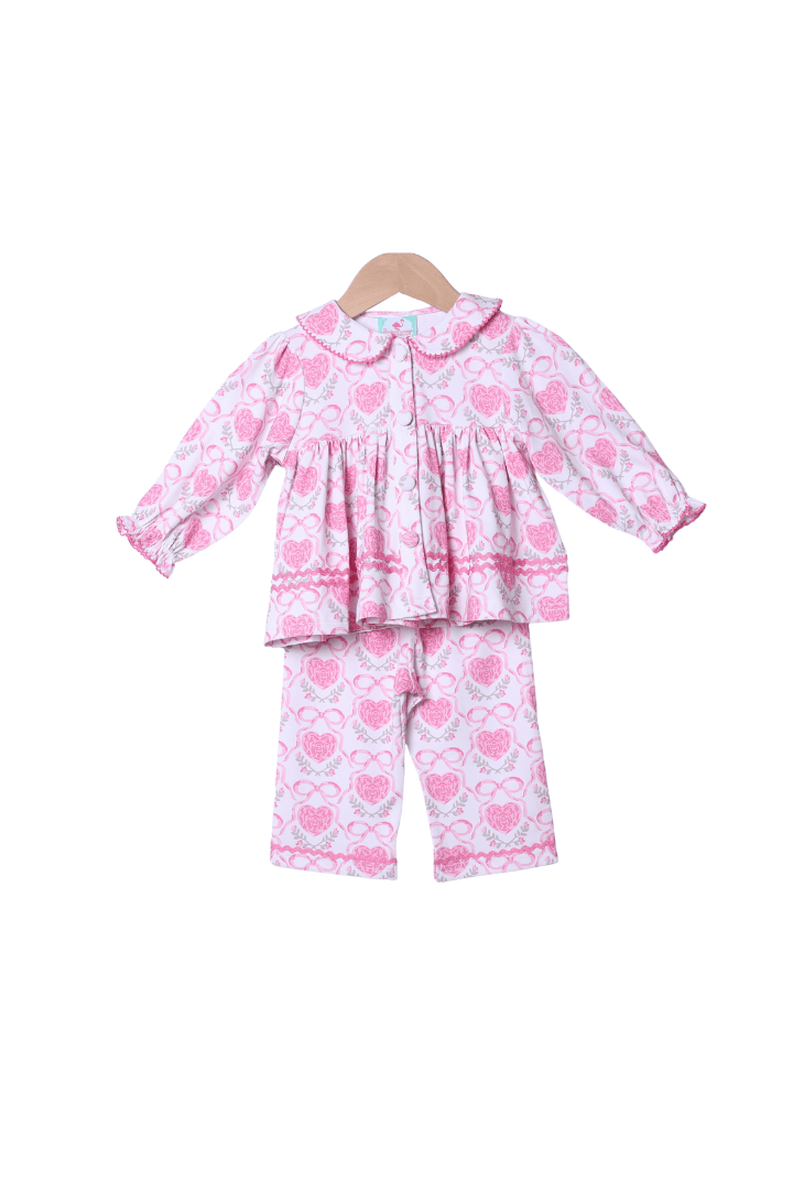 The Smocked Flamingo Apparel & Accessories Pink Hearts Swing Lounge Set