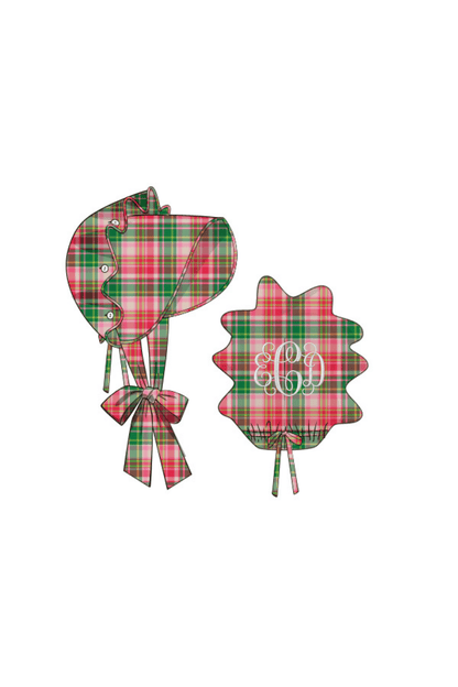 The Smocked Flamingo Apparel & Accessories Pink Holiday Plaid Bonnet
