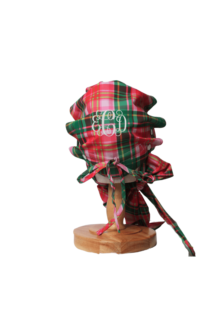 The Smocked Flamingo Apparel & Accessories Pink Holiday Plaid Bonnet