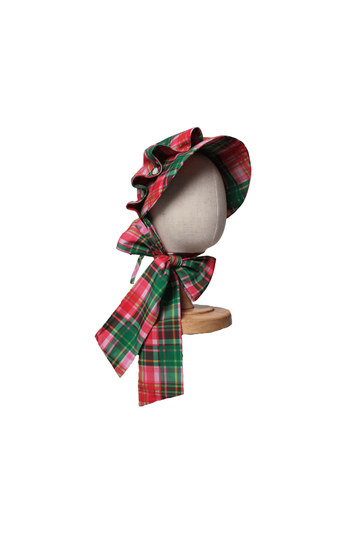 The Smocked Flamingo Apparel & Accessories Pink Holiday Plaid Bonnet