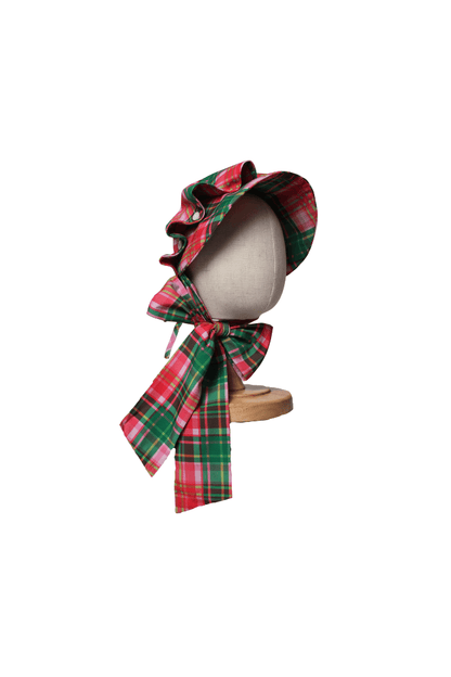 The Smocked Flamingo Apparel & Accessories Pink Holiday Plaid Bonnet