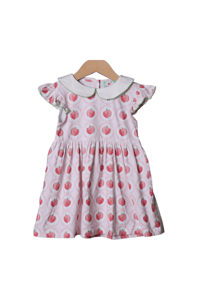 The Smocked Flamingo Apparel & Accessories Pink Knit Apple Dress