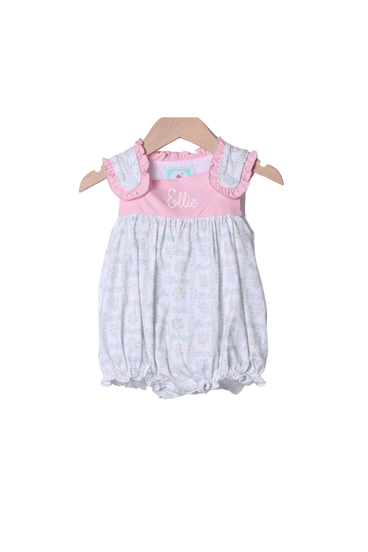The Smocked Flamingo Apparel & Accessories Pink Patchwork Ruffle Bubble