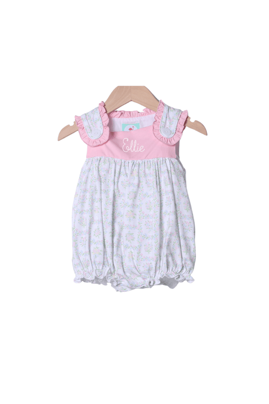The Smocked Flamingo Apparel & Accessories Pink Patchwork Ruffle Bubble