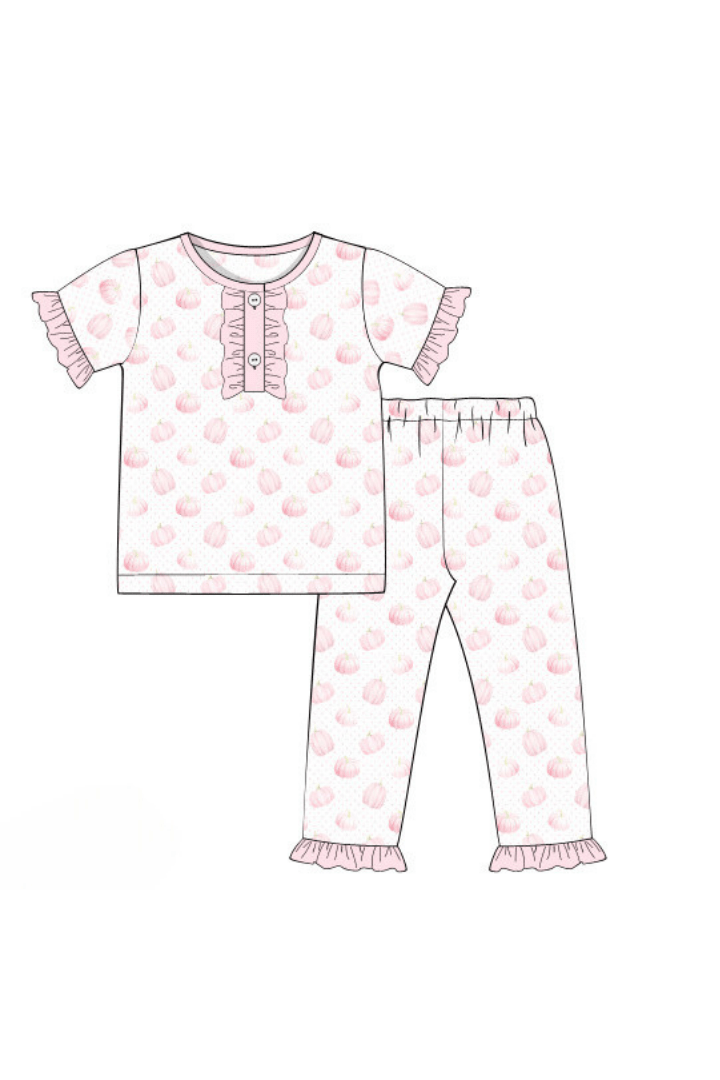 The Smocked Flamingo Apparel & Accessories Pink Pumpkin Pajamas