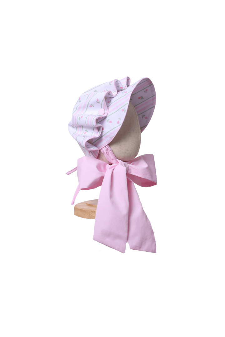 The Smocked Flamingo Apparel & Accessories Pink Rose Trellis Bonnet