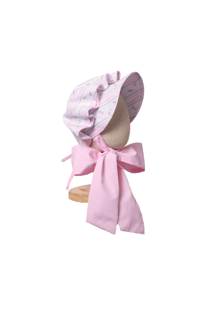 The Smocked Flamingo Apparel & Accessories Pink Rose Trellis Bonnet