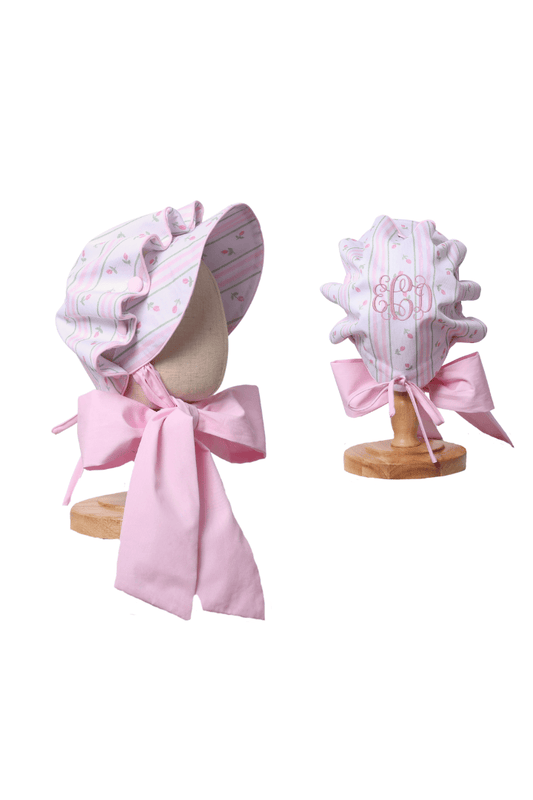 The Smocked Flamingo Apparel & Accessories Pink Rose Trellis Bonnet