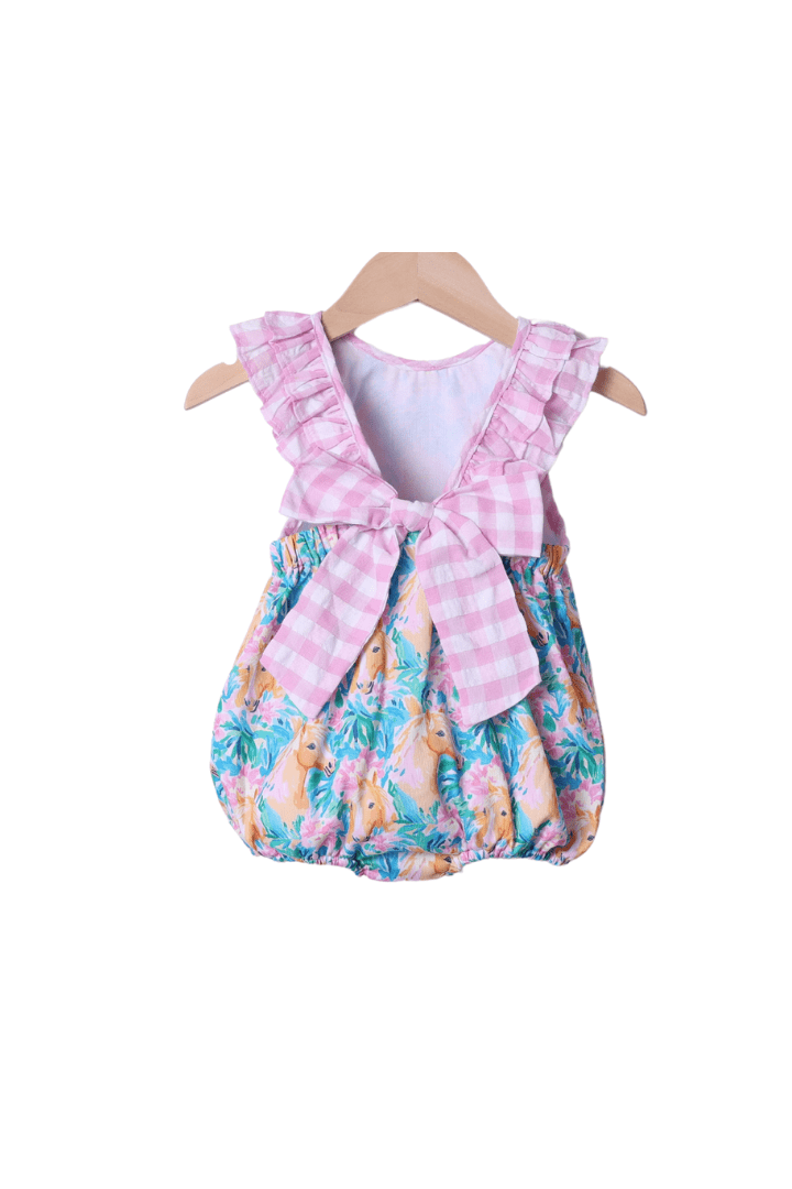 Rocking Horse Smocked Gown- Pink main image 1