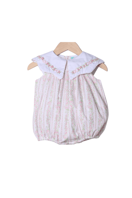 The Smocked Flamingo Apparel & Accessories Pink Spring Floral Embroidered Bubble