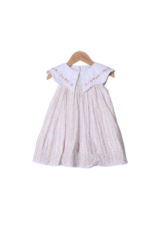 The Smocked Flamingo Apparel & Accessories Pink Spring Floral Embroidered Dress