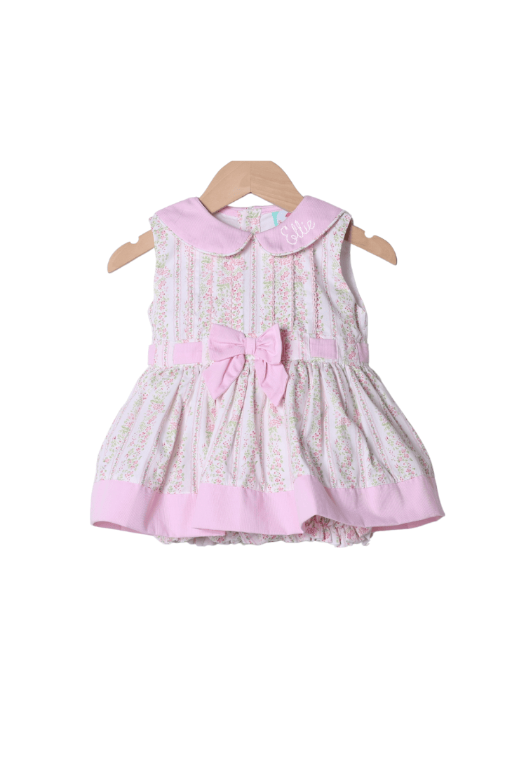 The Smocked Flamingo Apparel & Accessories Pink Spring Floral Skirted Bubble