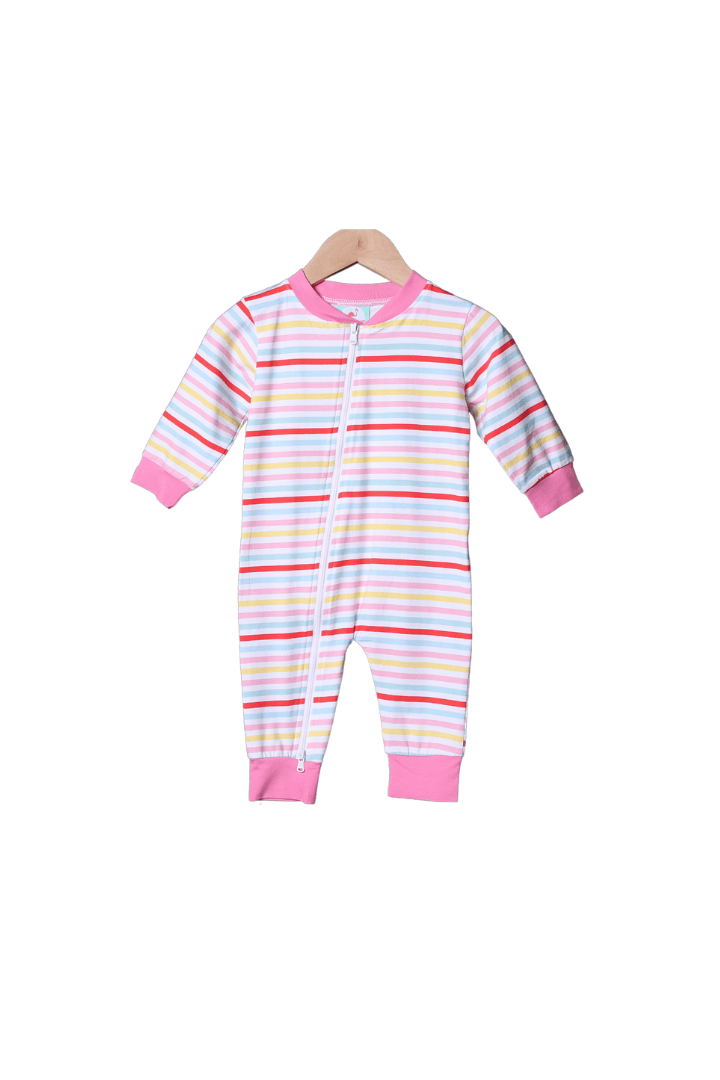 The Smocked Flamingo Apparel & Accessories Pink Stripe Santa Zippy