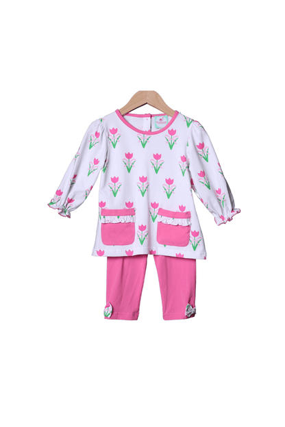 The Smocked Flamingo Apparel & Accessories Pink Tulip Pant Set