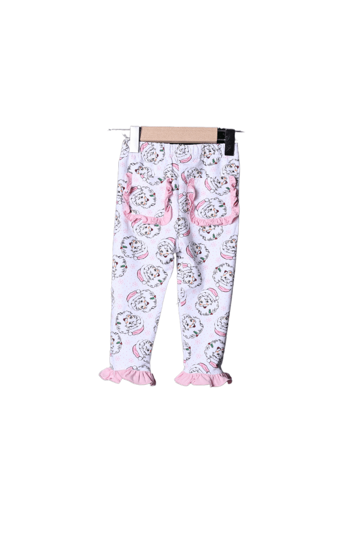 The Smocked Flamingo Apparel & Accessories Pink Vintage Santa Knit Pajamas