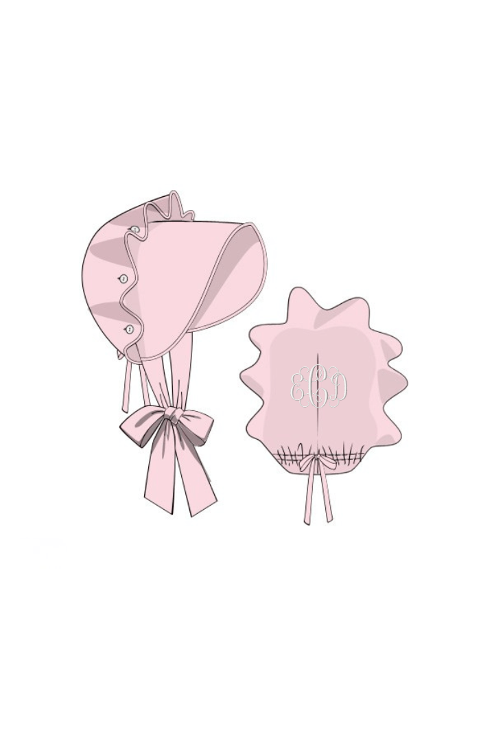 The Smocked Flamingo Apparel & Accessories Pink Woven Bonnet